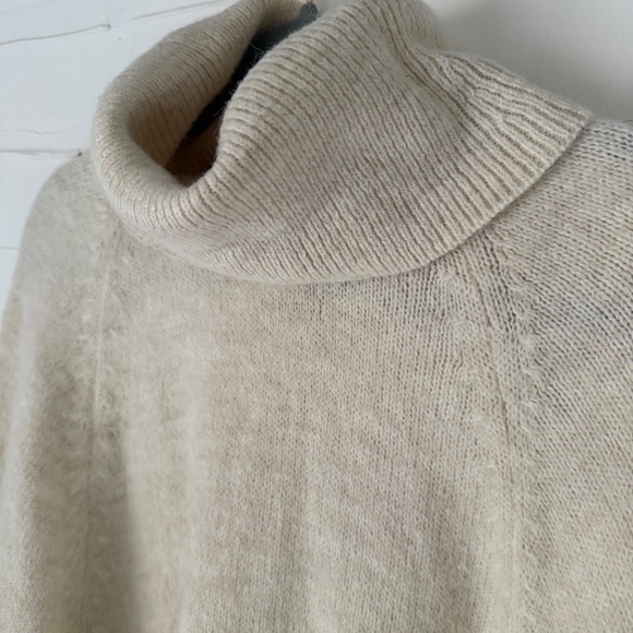 ZARA Turtleneck Poncho Sweater | Size Small | Cream - Picture 4 of 7